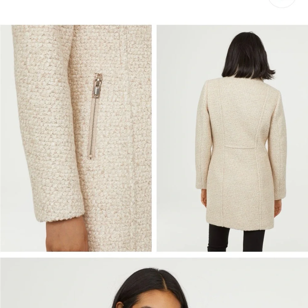 Women's Beige Textured Jacket - Picture 4 of 5